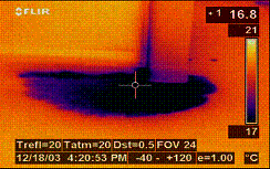 water damage under flooring Infrared Picture